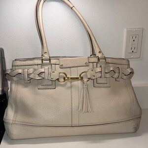 COACH large Cream Leather Handbag